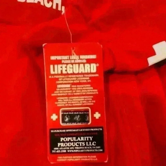 NWT Popularity Products Licensed Red Unisex Lifeguard Hoodie Hooded Sweatshirt - Picture 10 of 12